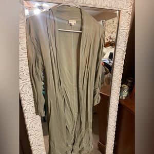 Sage Green Duster with Tie